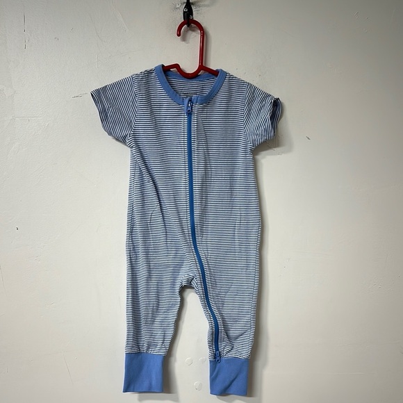 Blue and White Footies with Zipper Closure - Picture 1 of 2